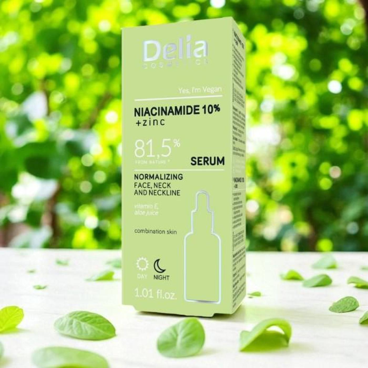 Delia Niacinamide Normalizing Face, Neck & Neckline Serum, 30 ml