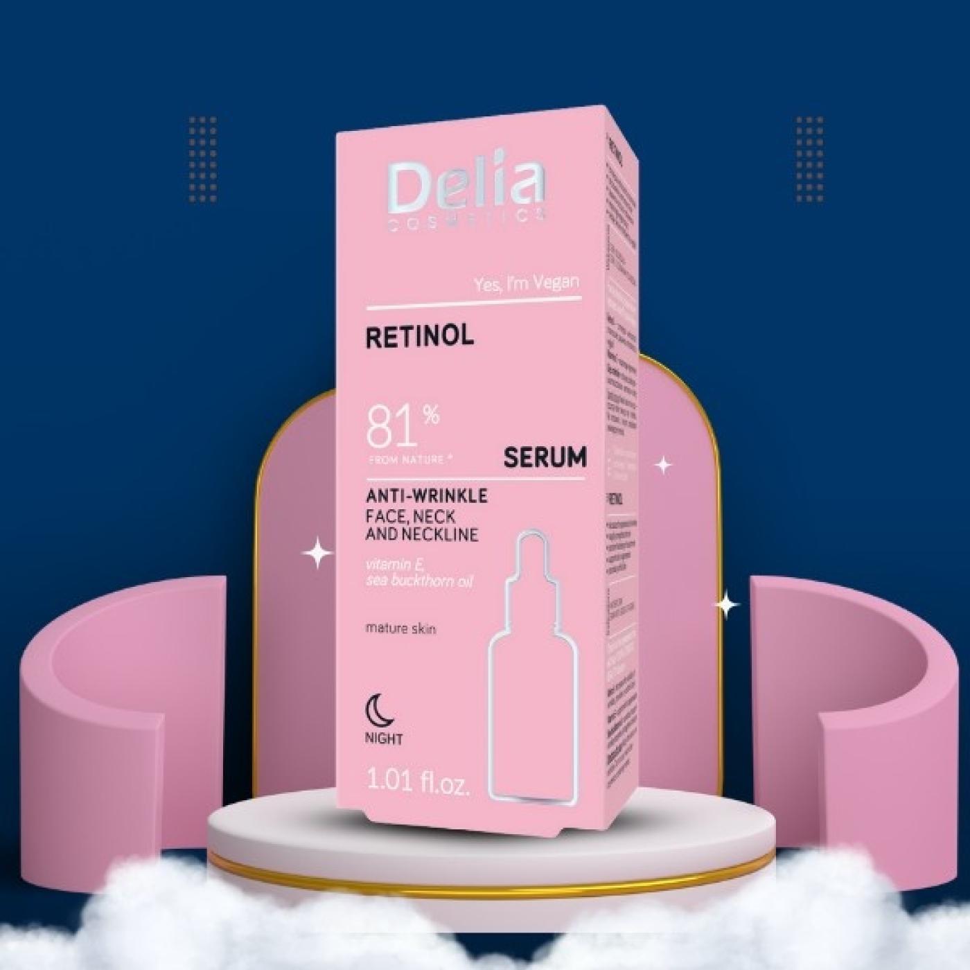 Delia Cosmetics Retinol Anti-Wrinkle Night Serum, 30 ml