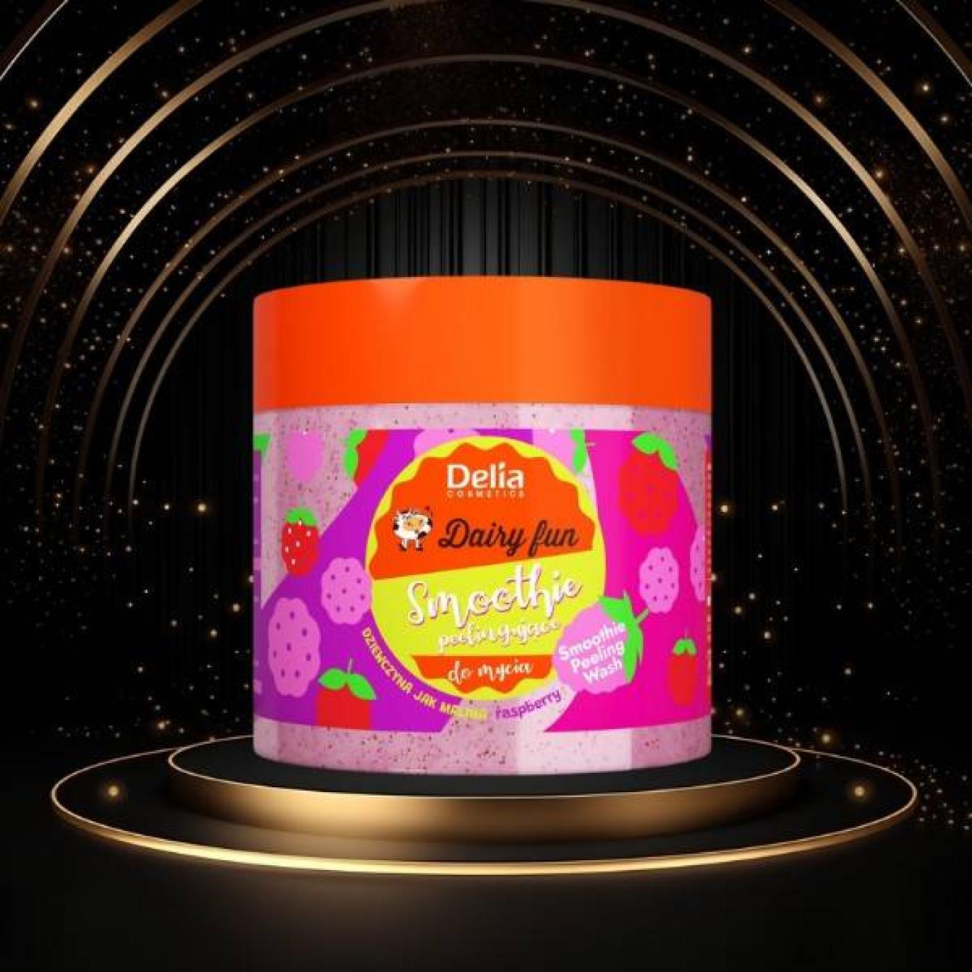 Delia Dairy Fun Peeling Smoothie Body Wash - Raspberry, 350 gm