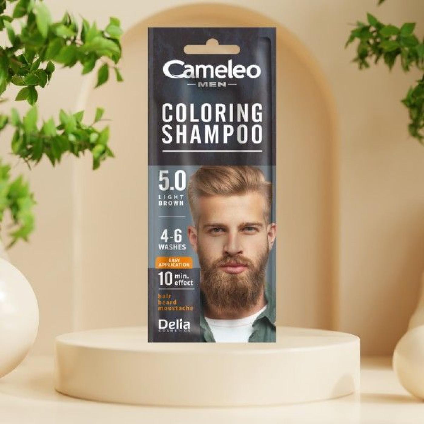 Cameleo Men Coloring Shampoo - 5.0 Light Brown, 15 ml