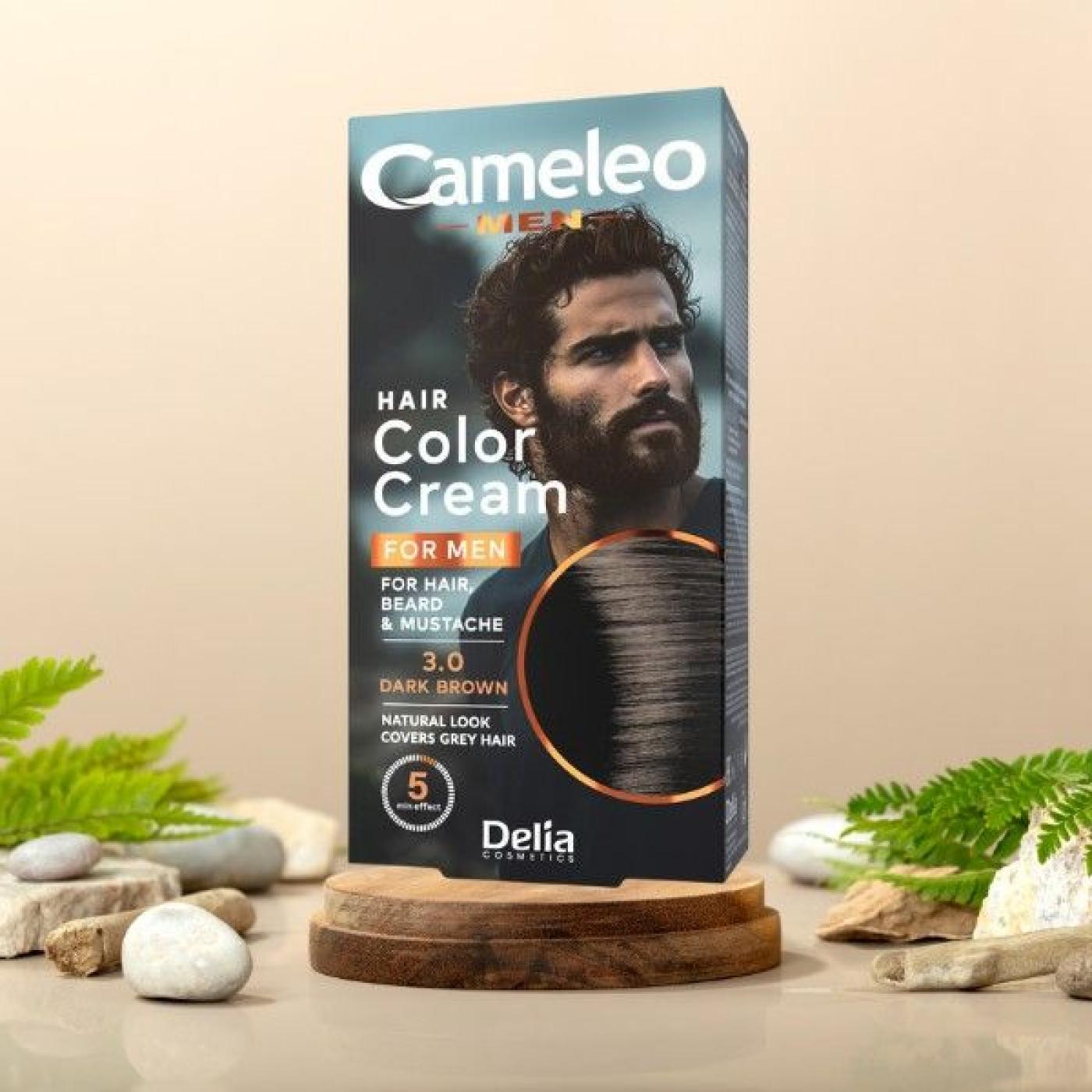 Cameleo Men Hair Color Cream - 3.0 Dark Brown, 60 ml