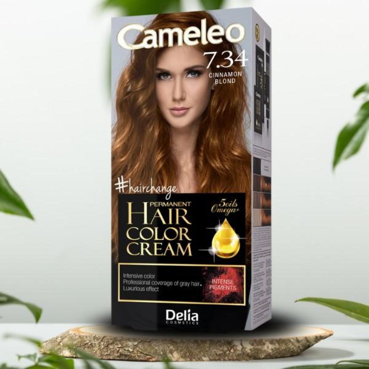 Cameleo Permanent Hair Color Cream - 7.34 Cinnamon Blond, 119 ml