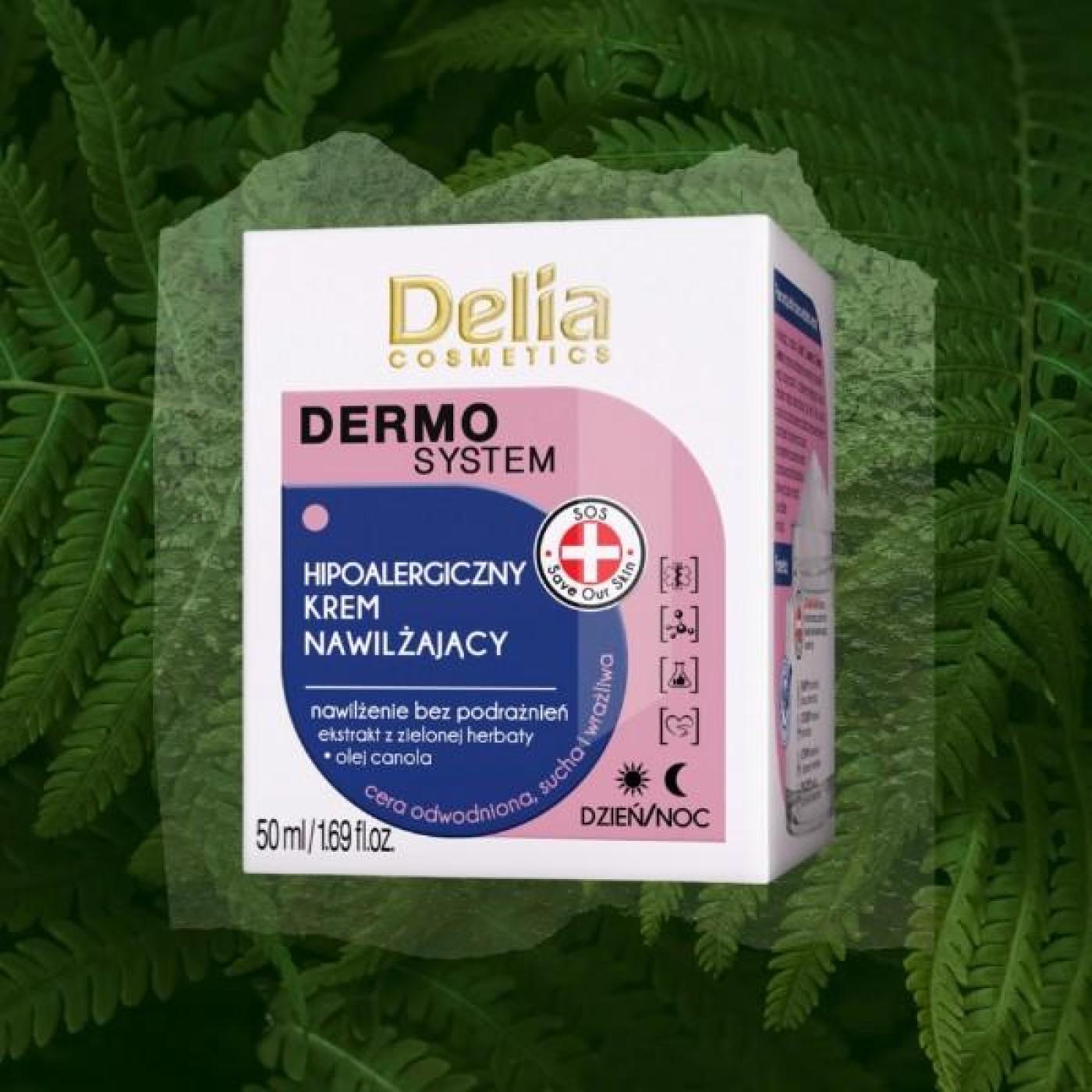 Delia Cosmetics Dermo System Moisturizing Hypoallergenic Cream, 50 ml