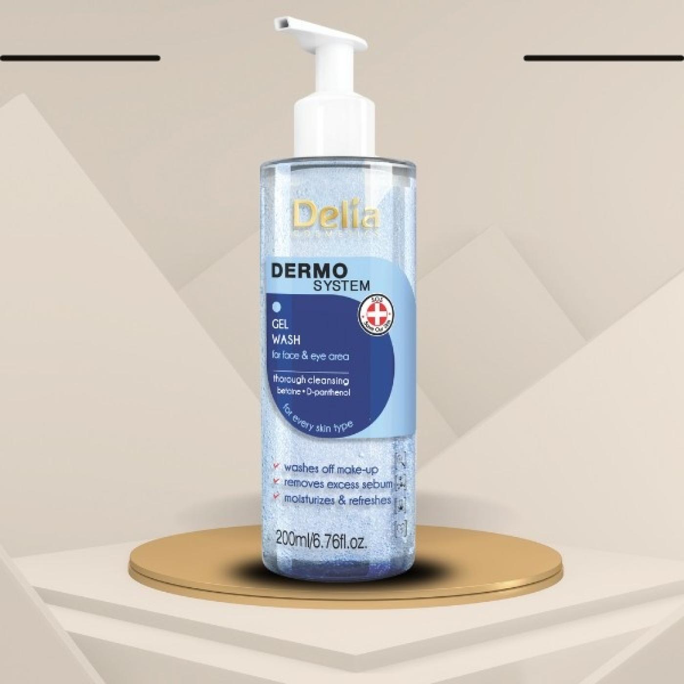 Delia Cosmetics Dermo System Gel Wash For Face & Eye Area, 200 ml