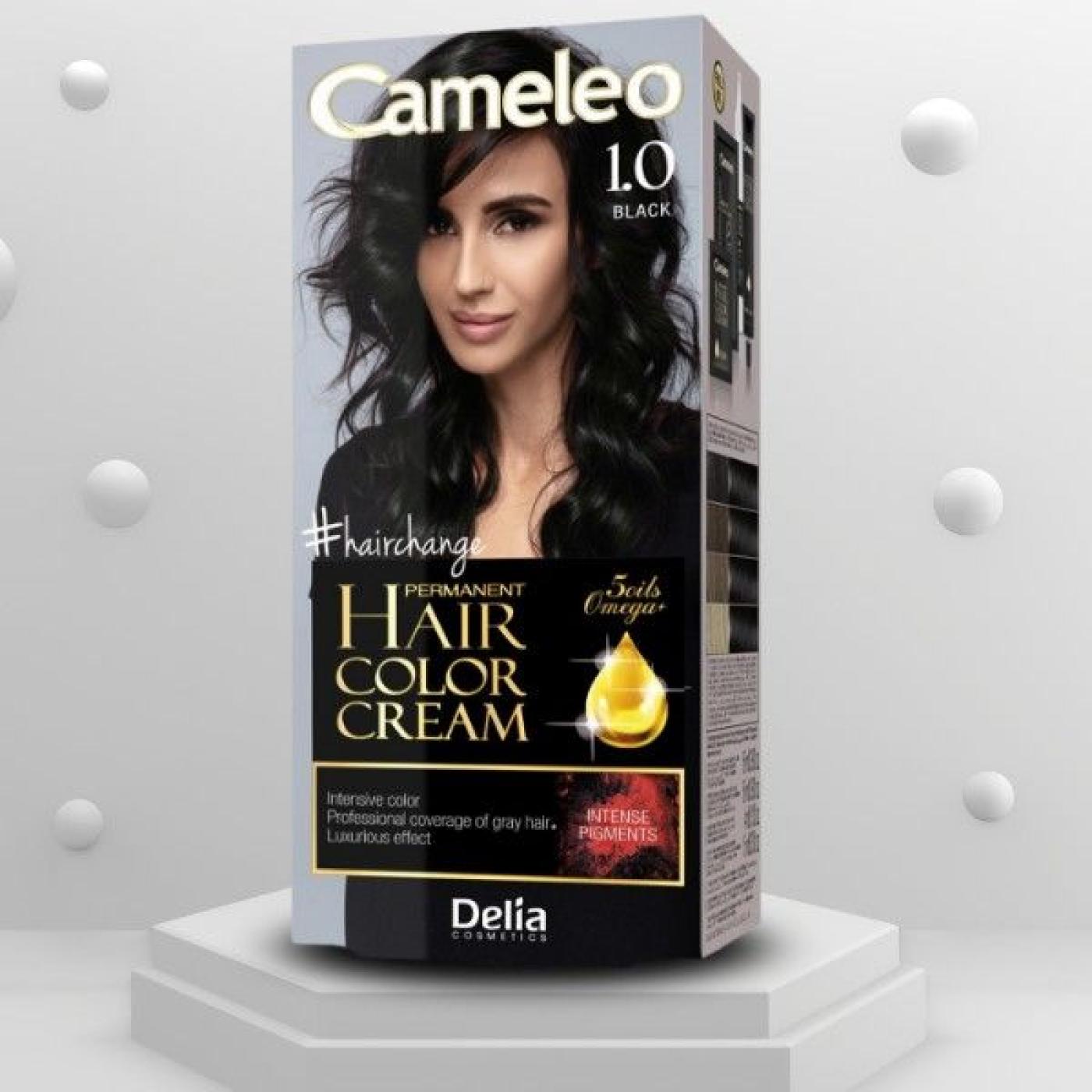 Cameleo Permanent Hair Color Cream - 1.0 Black, 119 ml