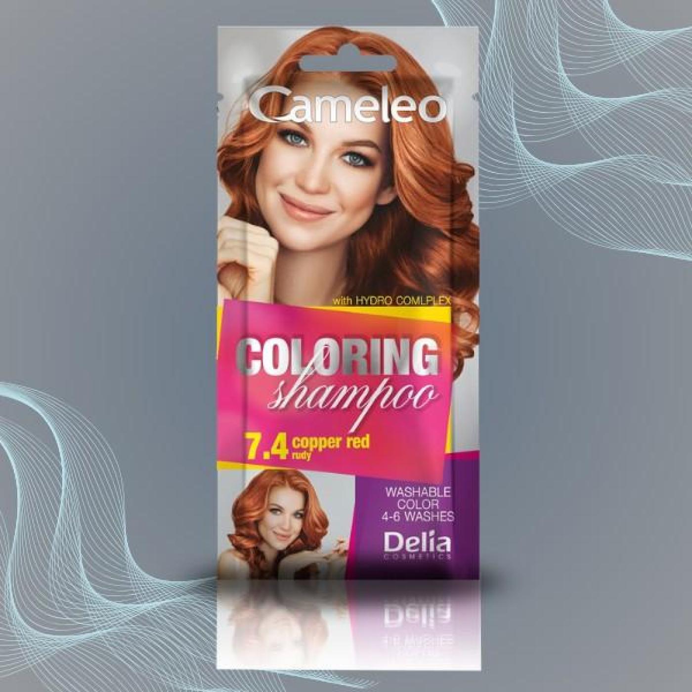 Cameleo Coloring Shampoo - 7.4 Copper Red, 40 ml