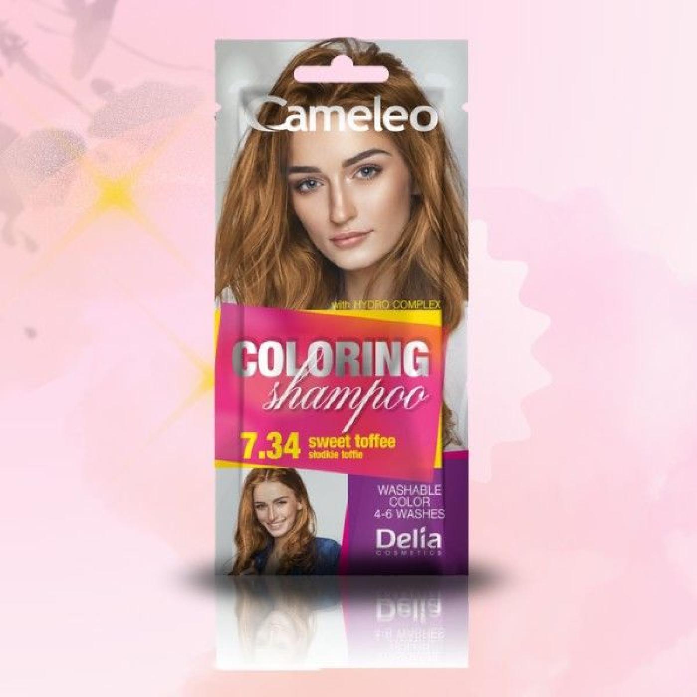 Cameleo Coloring Shampoo - 7.34 Sweet  Toffee, 40 ml