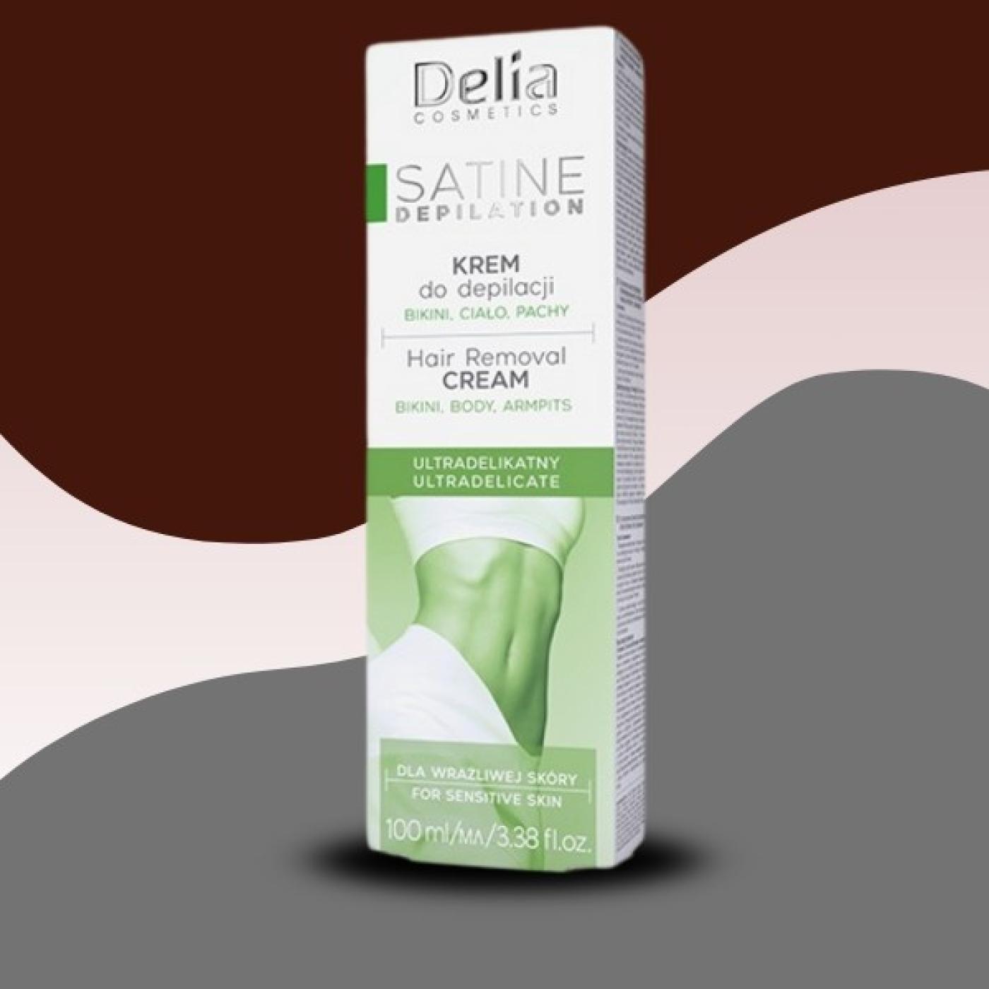 Delia Cosmetics Satine Depilation Hair Removal Cream For Sensitive Skin, 100 ml
