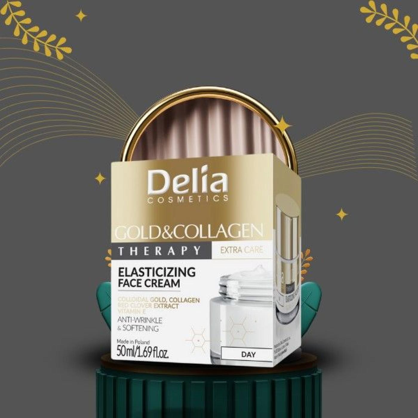 Delia Gold & Collagen Therapy Elasticizing Face Cream Day, 50 ml
