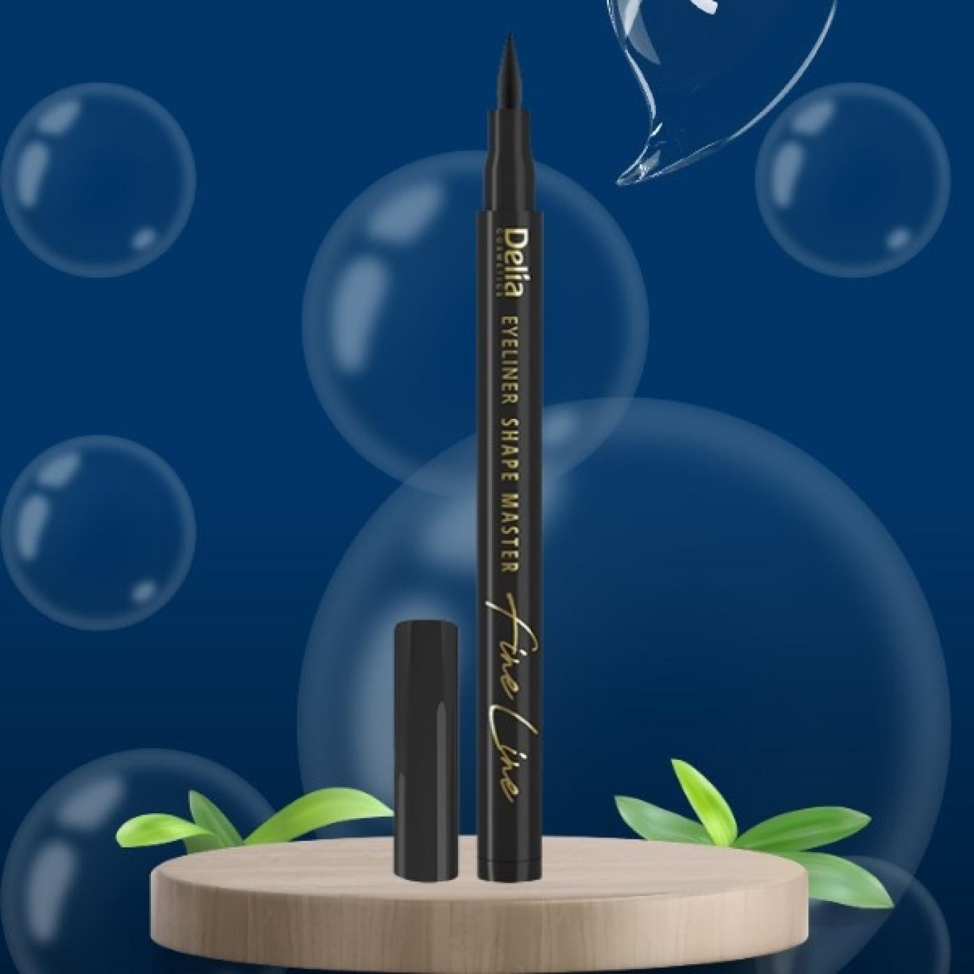 Delia Cosmetics Shape Master Fine Line Eyeliner Black, 3.8 ml