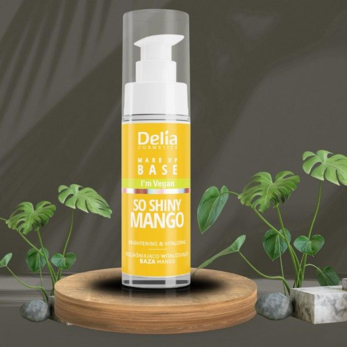 Delia Cosmetics Vegan Make up Base - Shiny Mango - Brightening and Vitalizing, 30 ml