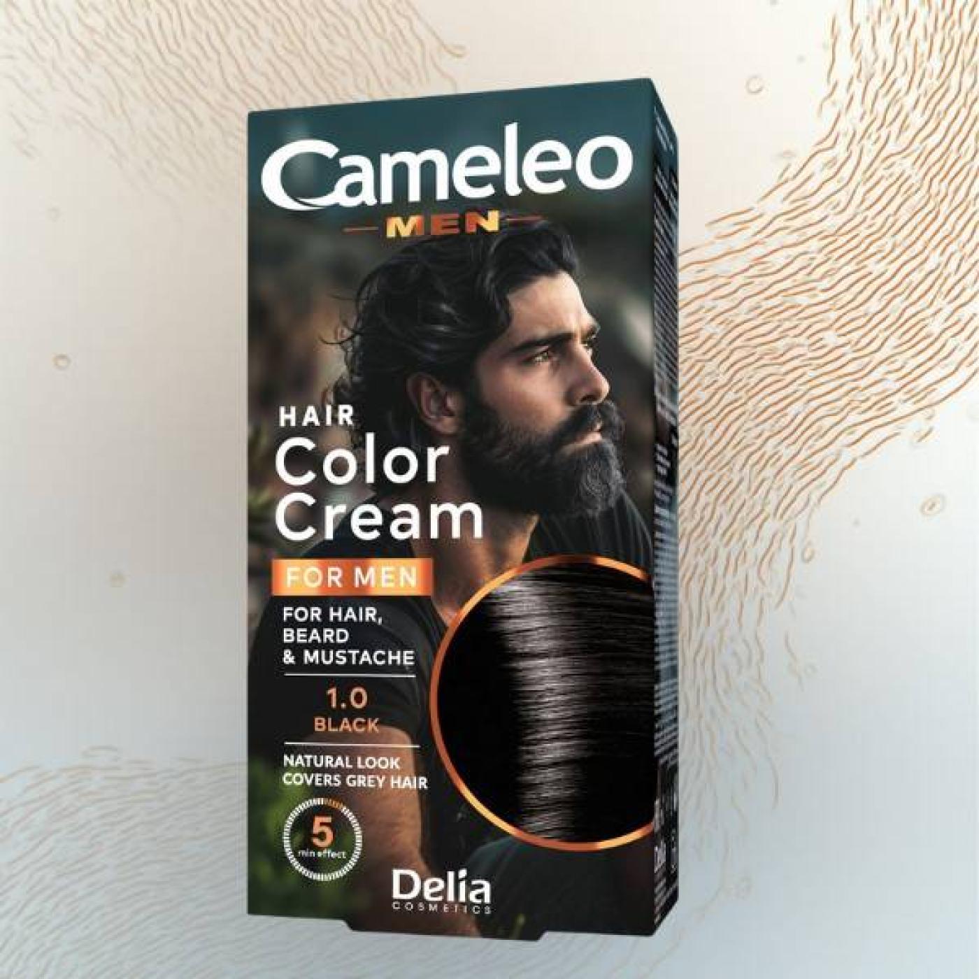 Cameleo Men Hair Color Cream - 1.0 Black, 60 ml
