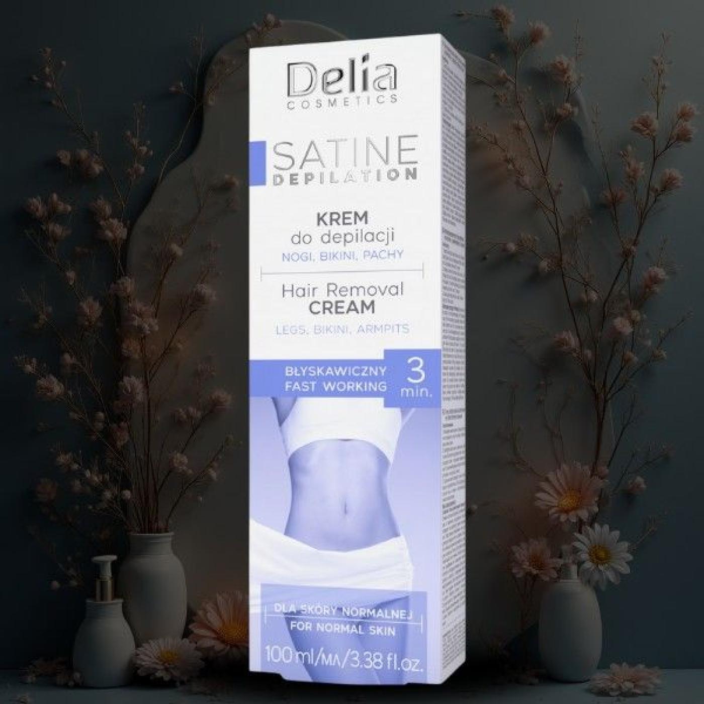 Delia Cosmetics Satine Depilation Hair Removal Cream For Normal Skin, 100 ml